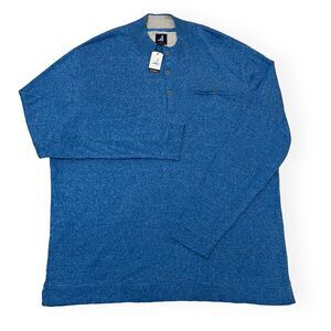 Johnnie-O ASH Knit Sweater LS Henley Oceanside Blue Pullover Men's Size XL New